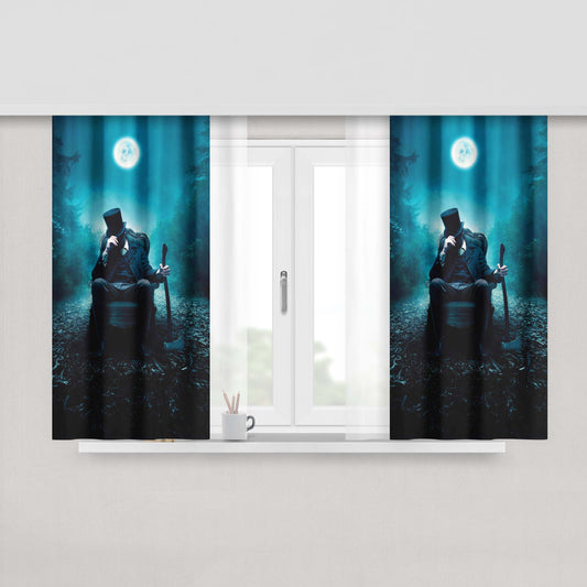 Abraham Lincoln Red Eyes Fabric Window Curtains