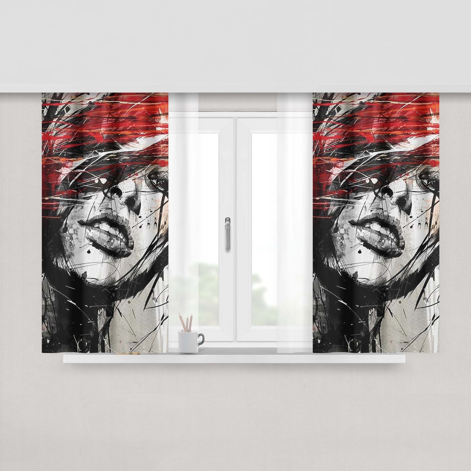 Abstrac Fabric Window Curtains