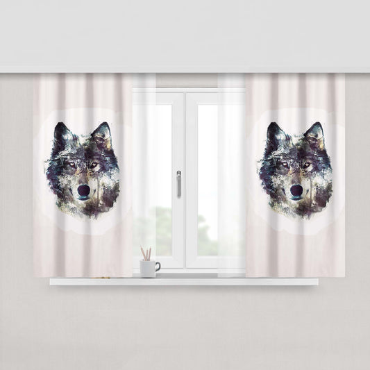 Abstrack Skull Fabric Window Curtains