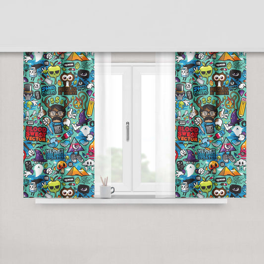 Abstract Burn Liqiud Wallpapers Fabric Window Curtains