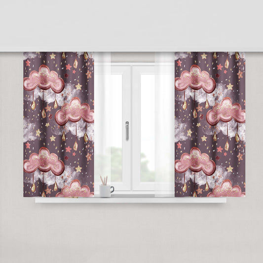 Abstract Cartoons Colorful Background Fabric Window Curtains