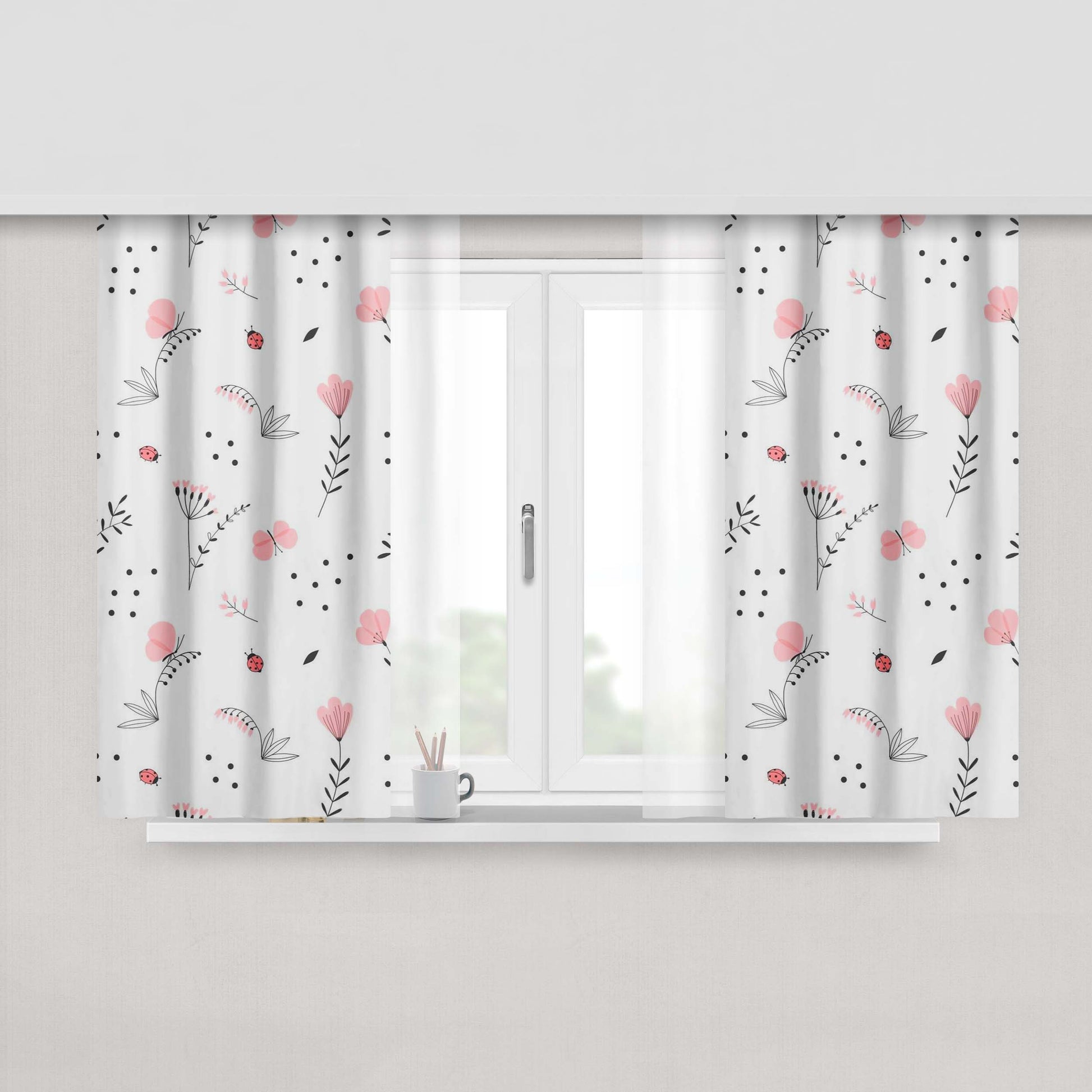 Abstract Flamingo Pattern Lilly Pulitzer Fabric Window Curtains