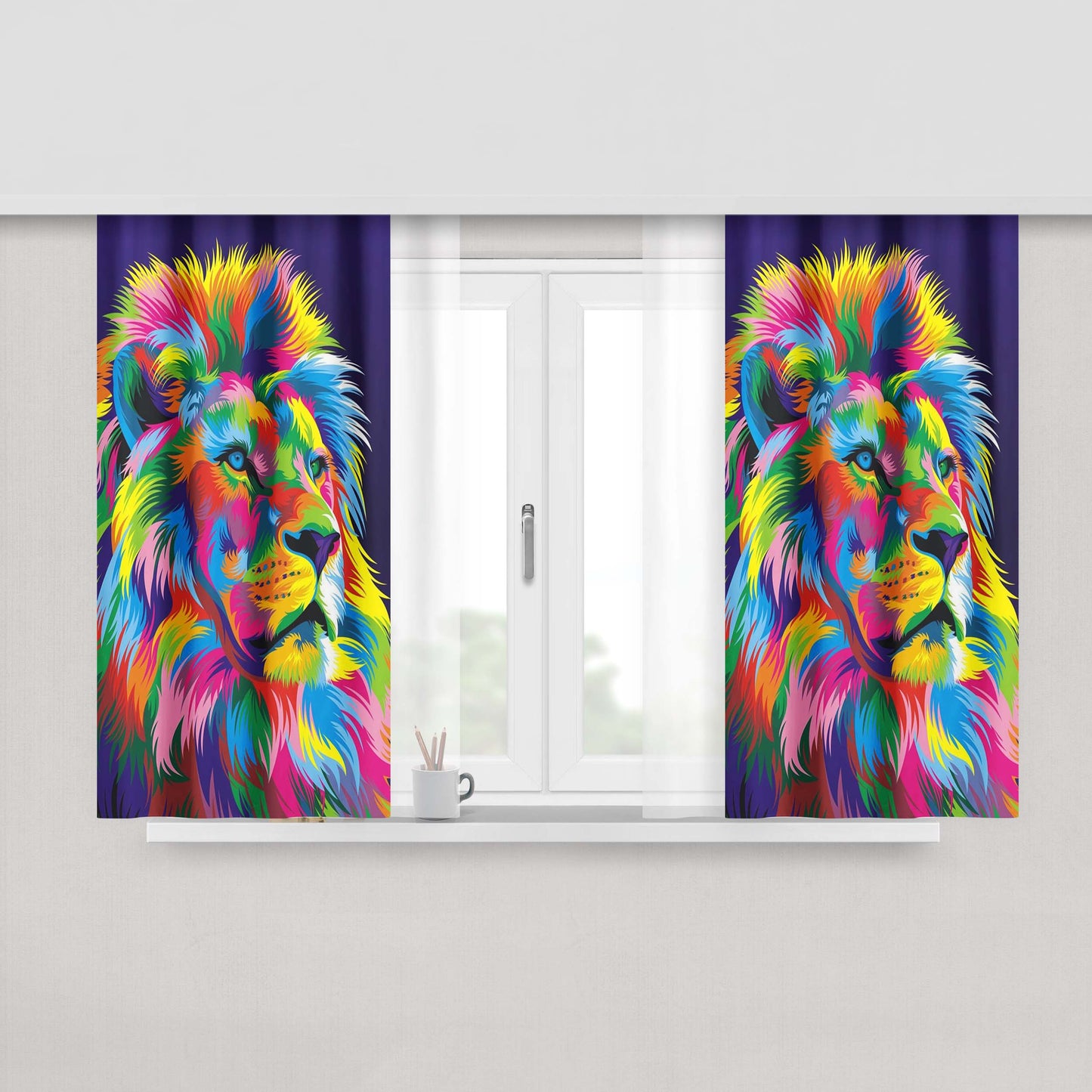 Abstract Jeep Fabric Window Curtains
