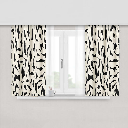 Abstract Natural Flower Fabric Window Curtains