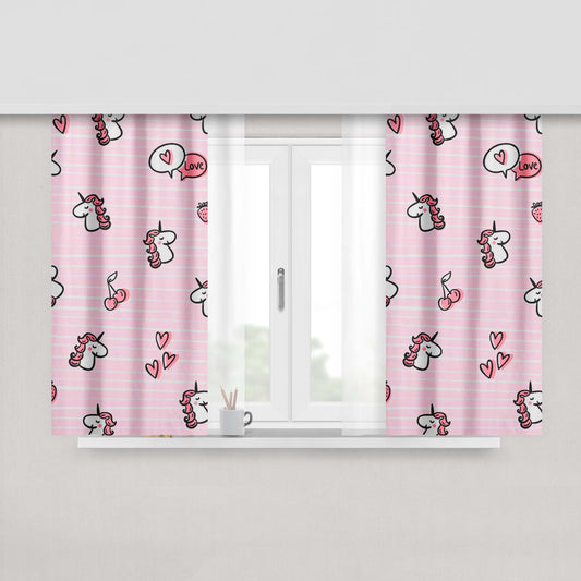 Abstract Trippy Rainbow Plant Fabric Window Curtains