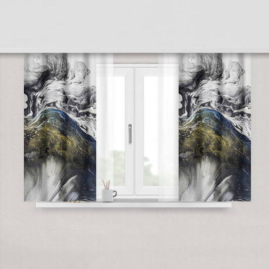 Abstract Unicorn Fabric Window Curtains