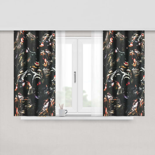 Abstract Water Paint Fabric Window Curtains