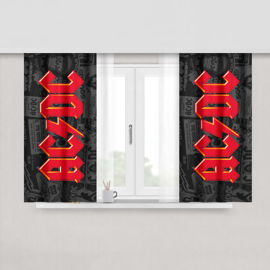 Ac Dc Black Ice Fabric Window Curtains