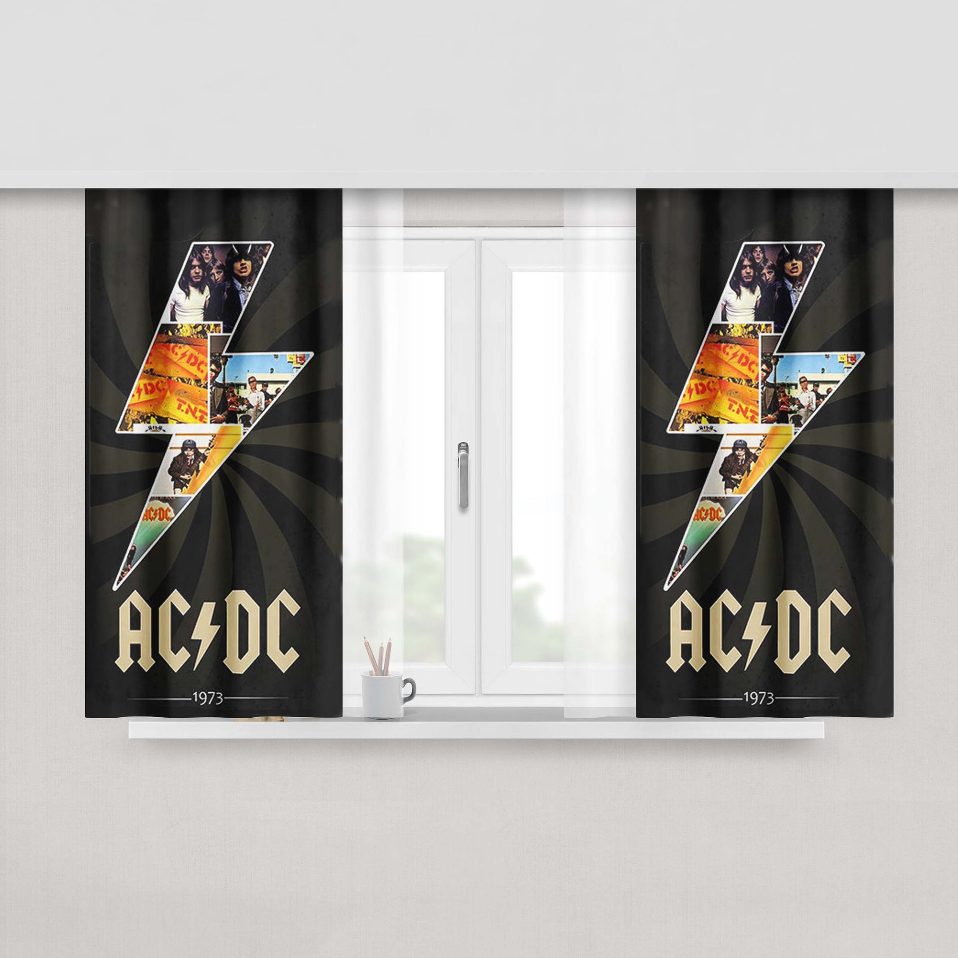 Ac Dc Lightning Fabric Window Curtains