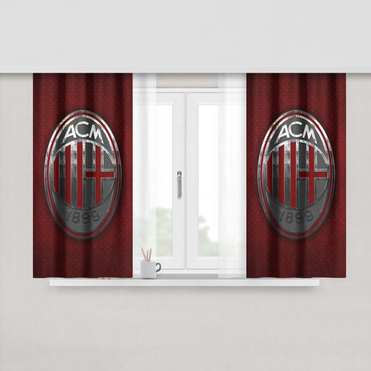 Ac Milan Iphone Wallpaper Fabric Window Curtains