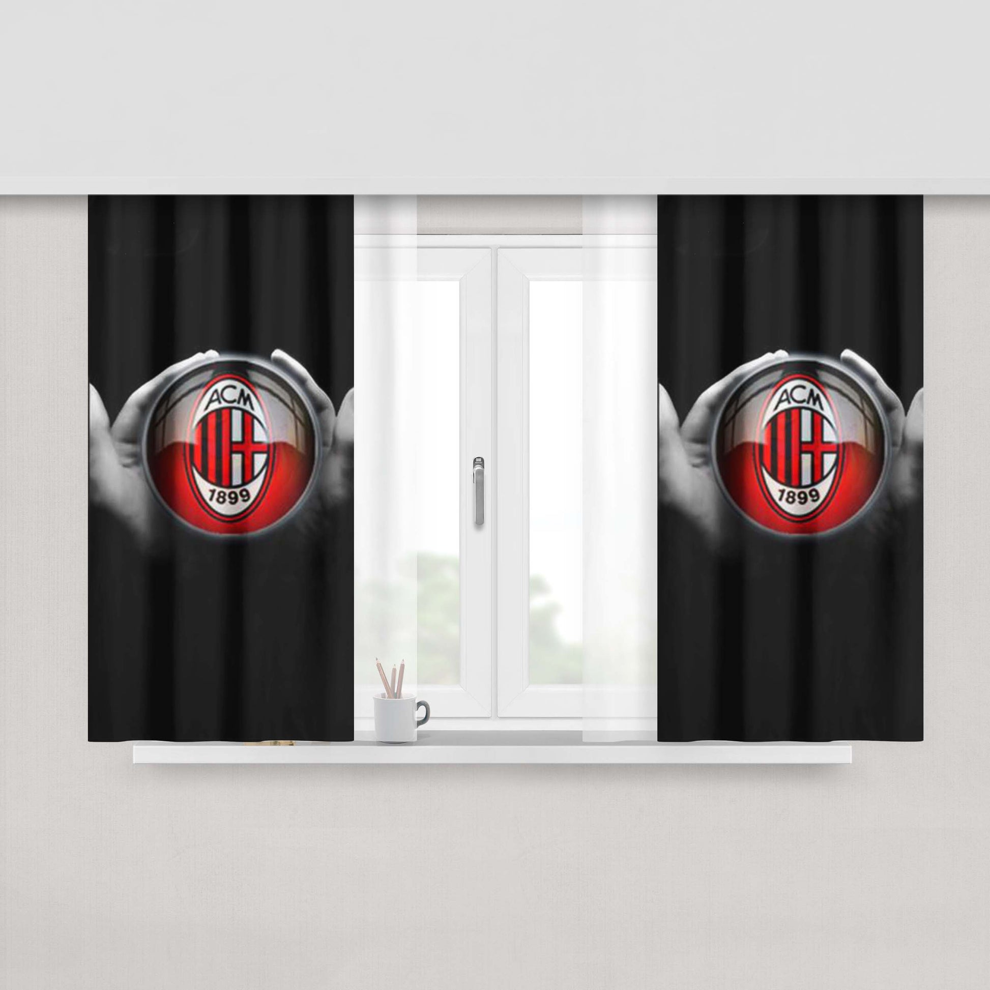 Ac Milan Puma Kit Fabric Window Curtains