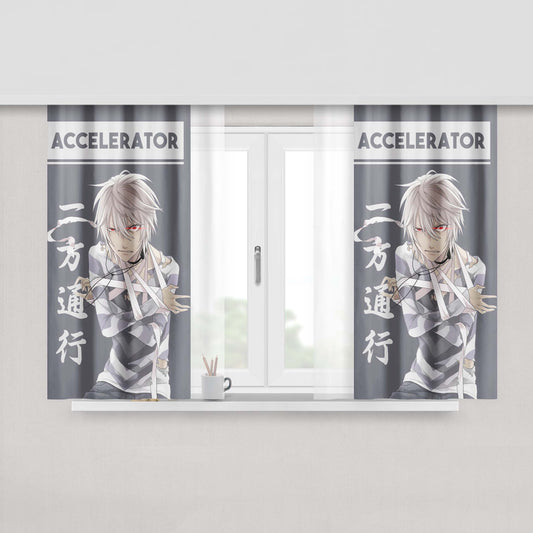 Accelerator Power Anime Fanart Fabric Window Curtains
