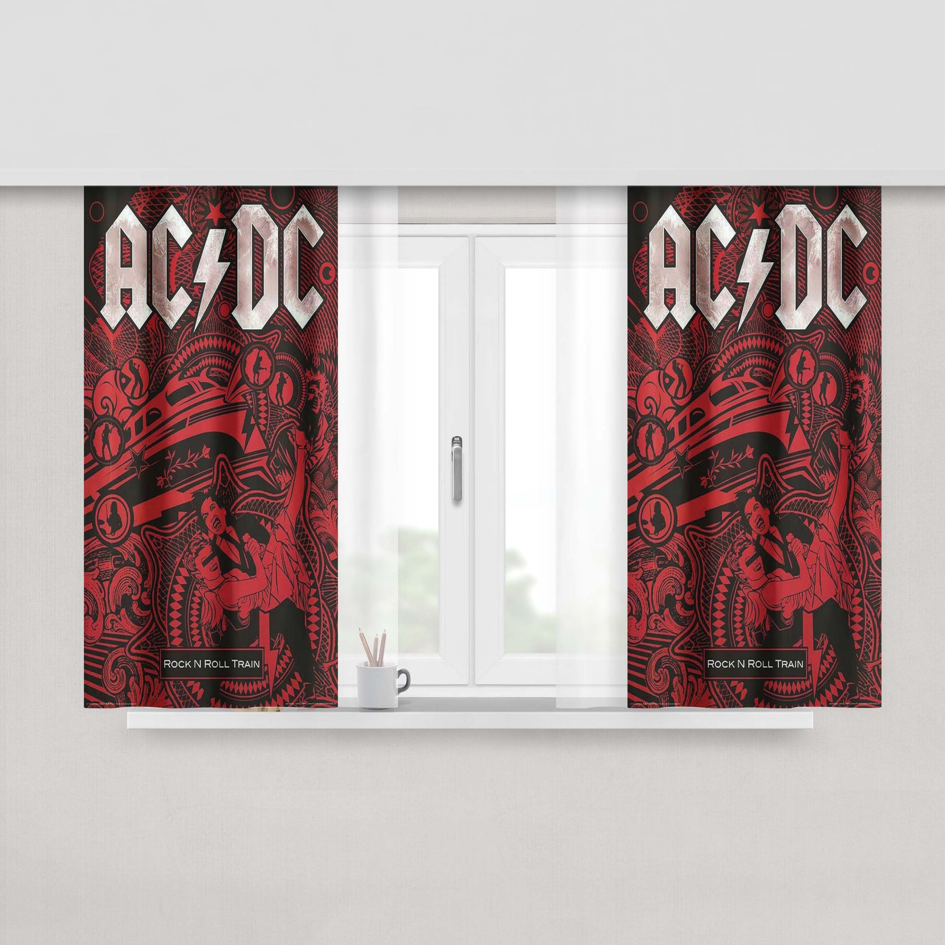 Acdc Rain Fabric Window Curtains