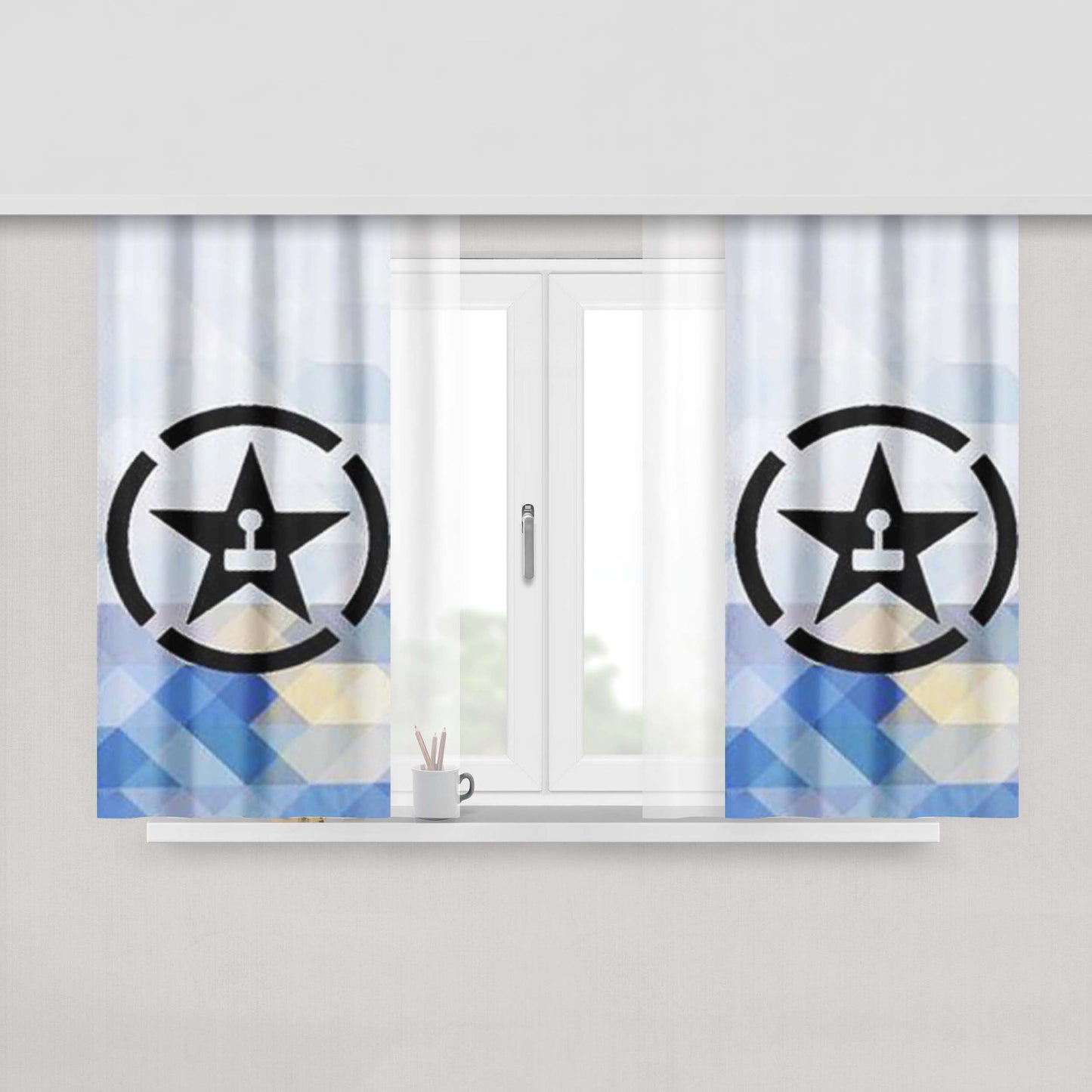 Achaemenid Falcon Persian Logo Fabric Window Curtains