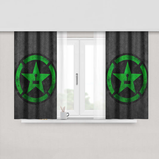 Achievement Hunter Logo Crystal Fabric Window Curtains