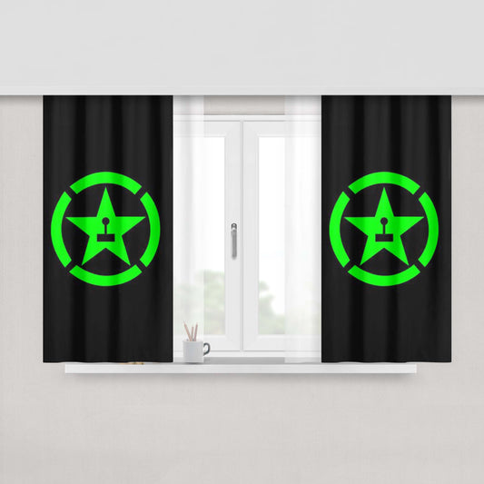 Achievement Hunter Logo Grey Fabric Window Curtains