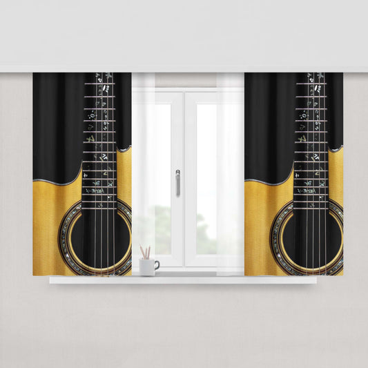 Acoustic Guitar Epiphone Wallpaper Fabric Window Curtains