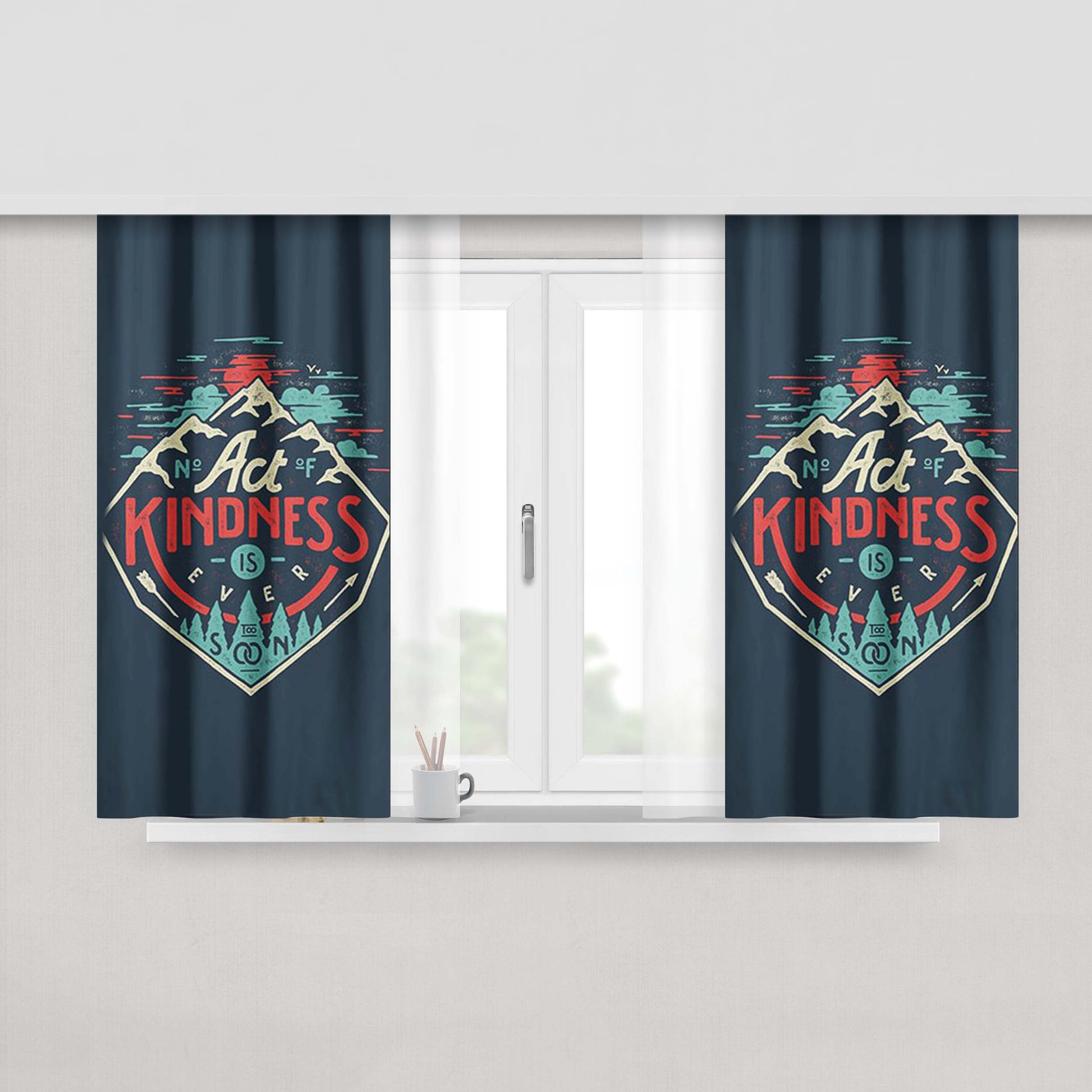 Acoustic Guitar Fabric Window Curtains