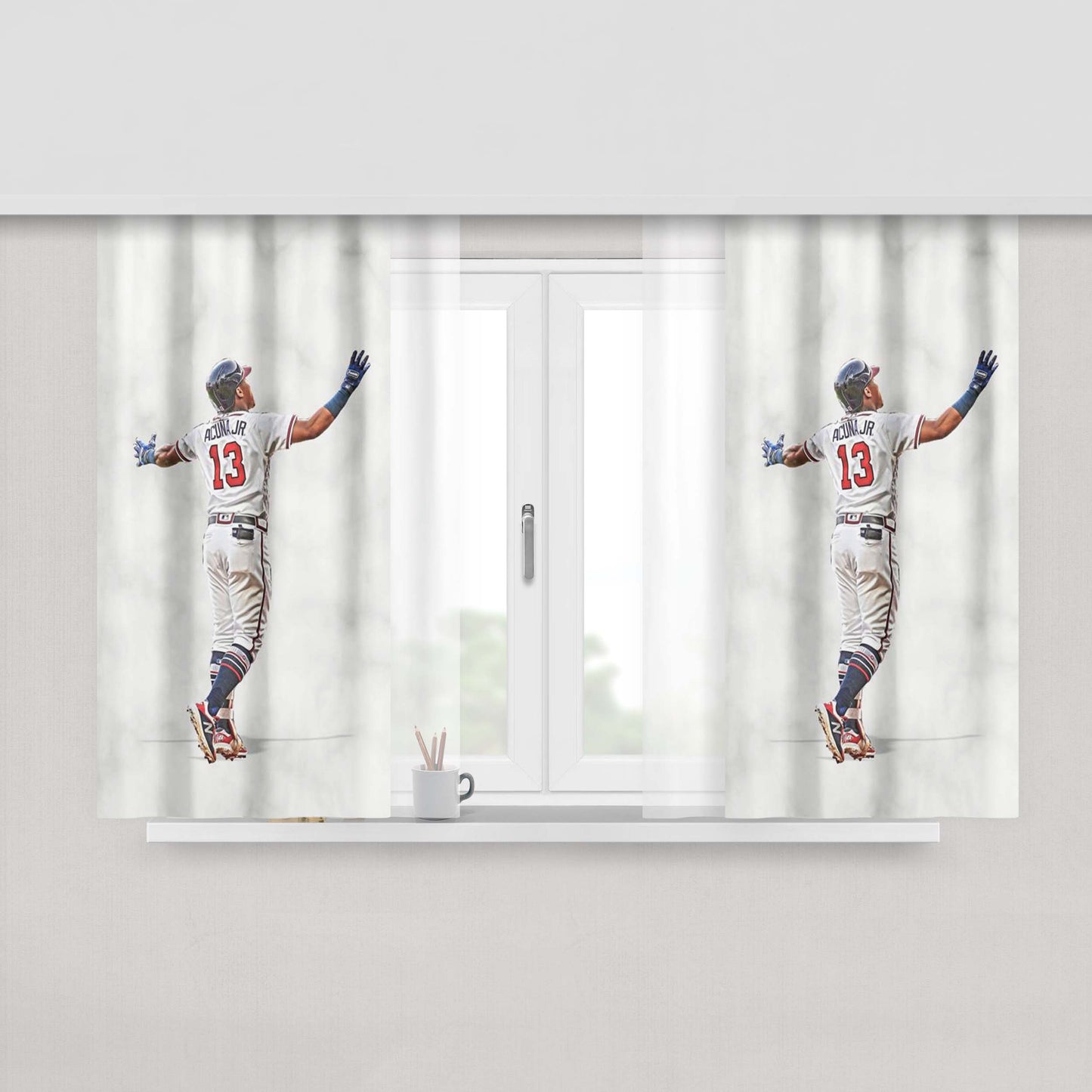 Acuna Jr Atlanta Braves Nba Fabric Window Curtains