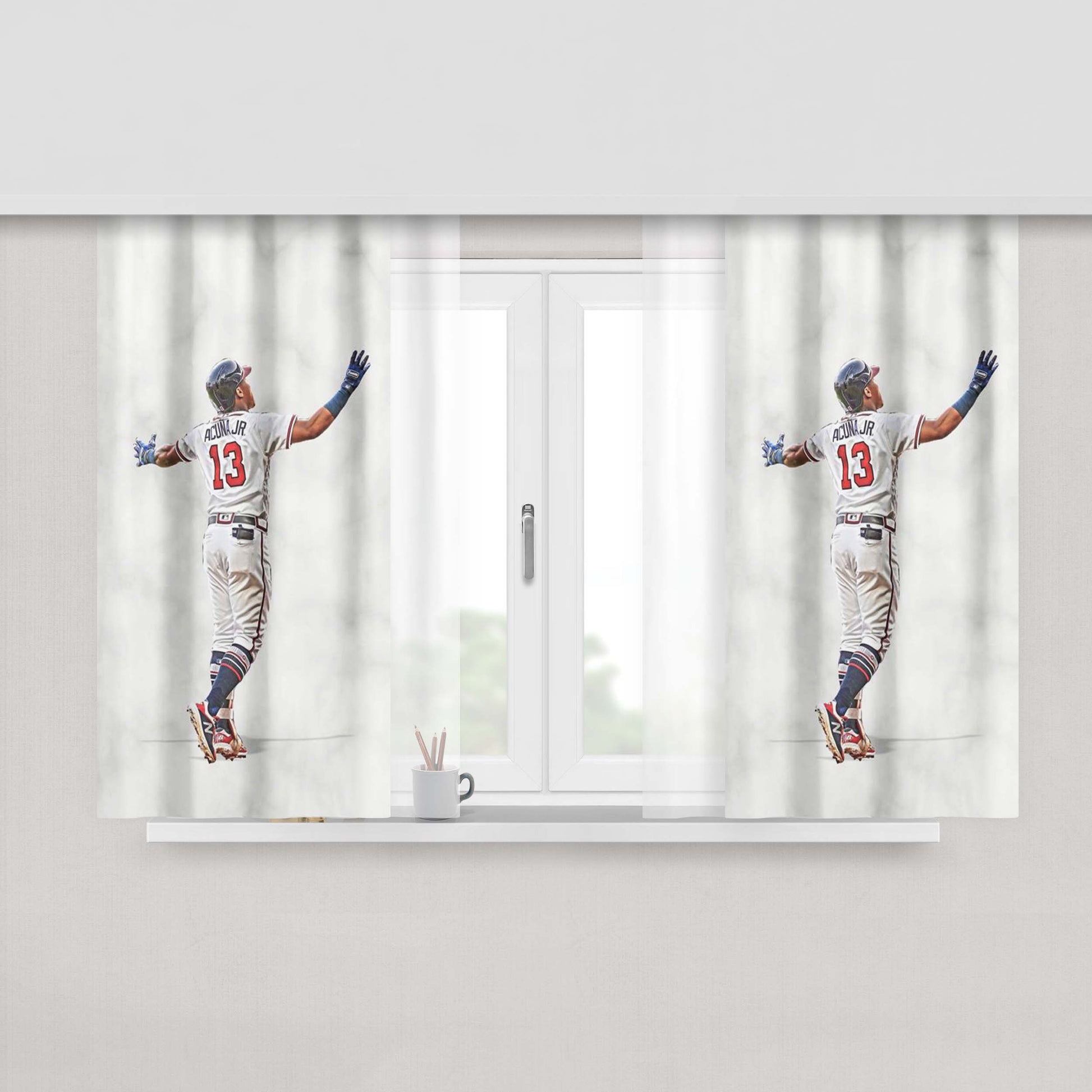 Acuna Jr Atlanta Braves Nba Fabric Window Curtains