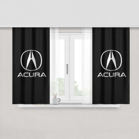 Acura Black Edition Logo Fabric Window Curtains