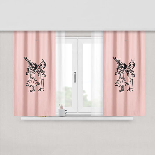 Adam And Barbara Beetlejuice Black Fabric Window Curtains