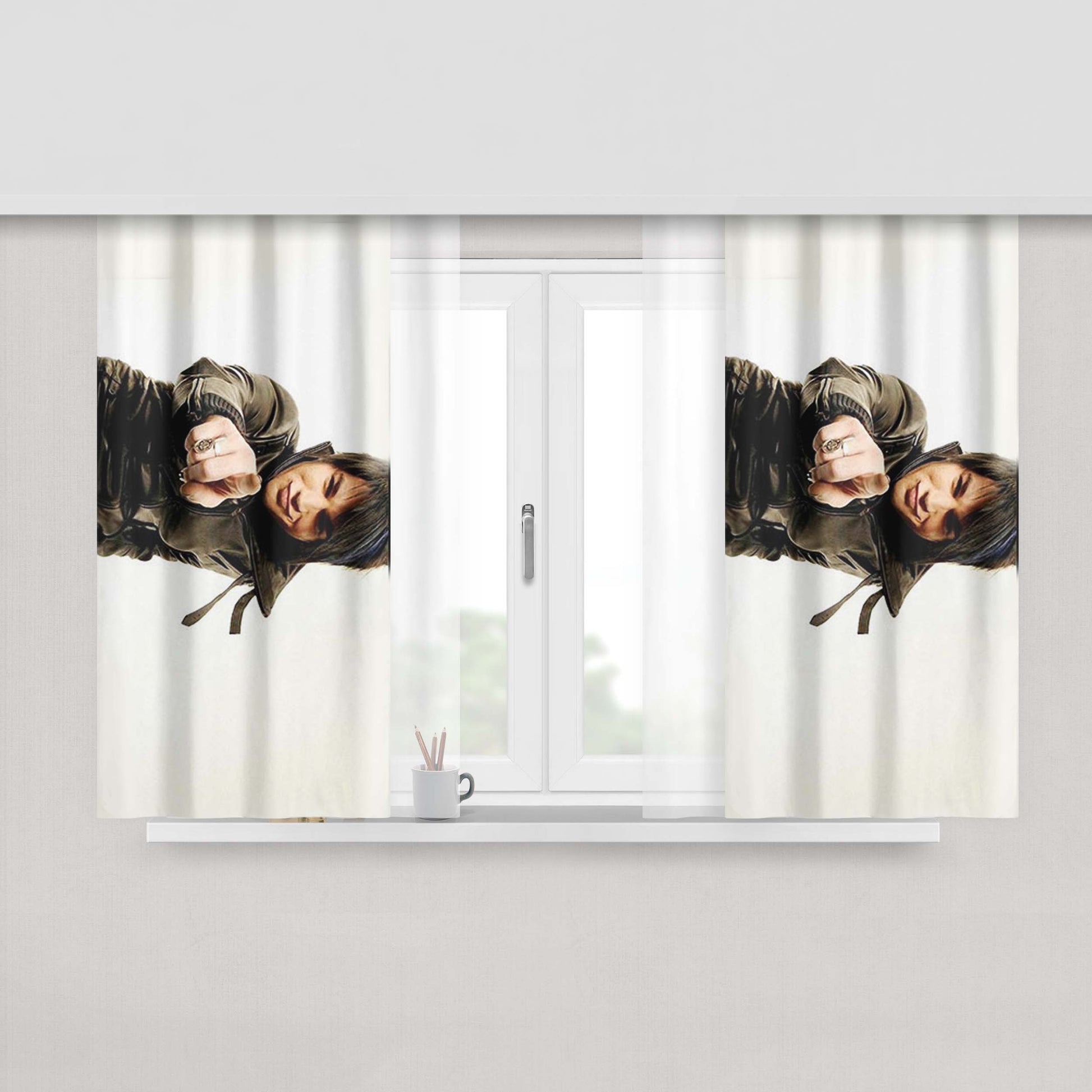 Adam Lambert Photo Collage Fabric Window Curtains