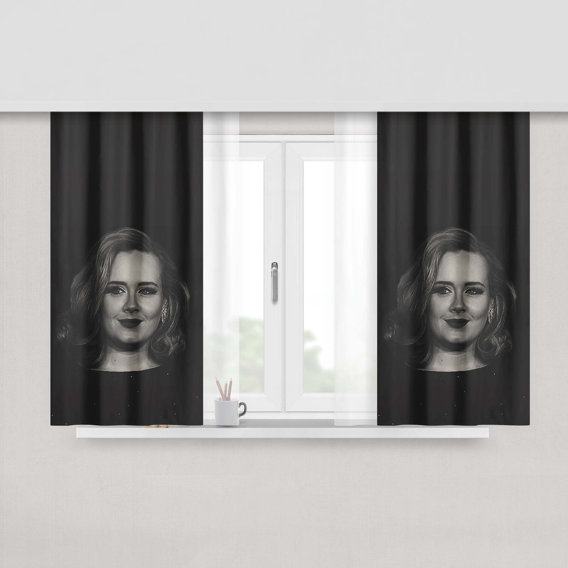 Adele Lockscreen Peach Skin Window Curtains