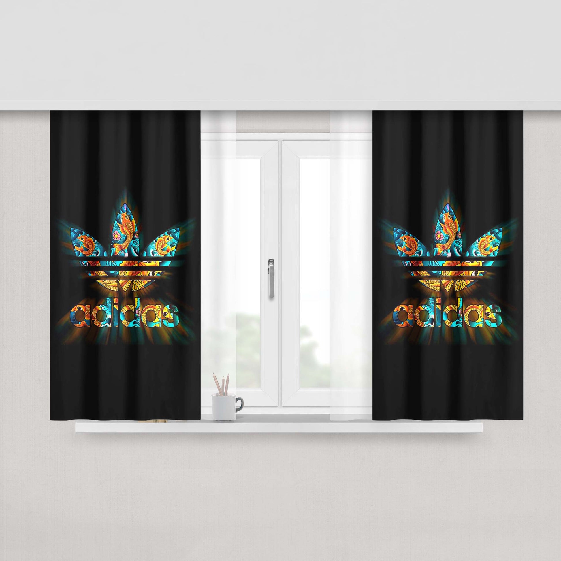 Adesivo Murale Logo Golden State Fabric Window Curtains