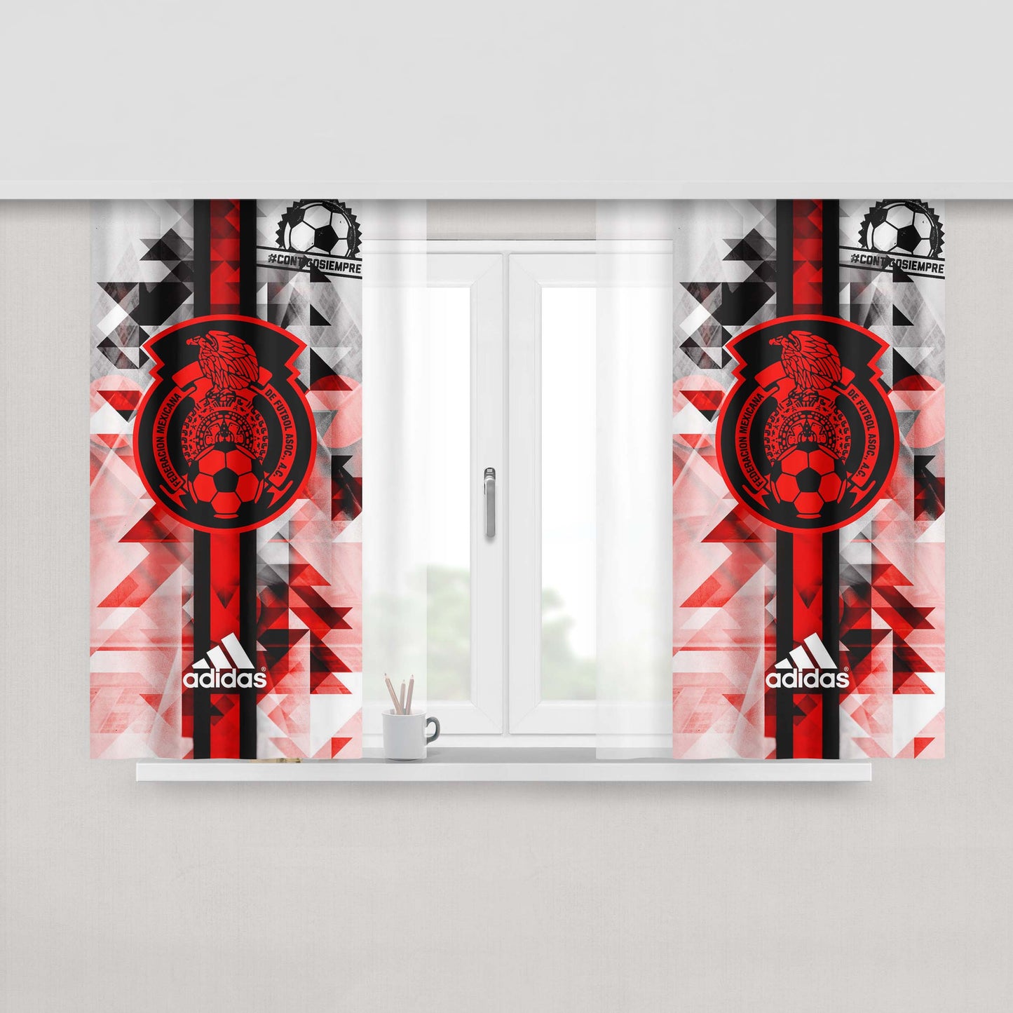 Adidas Love Fabric Window Curtains