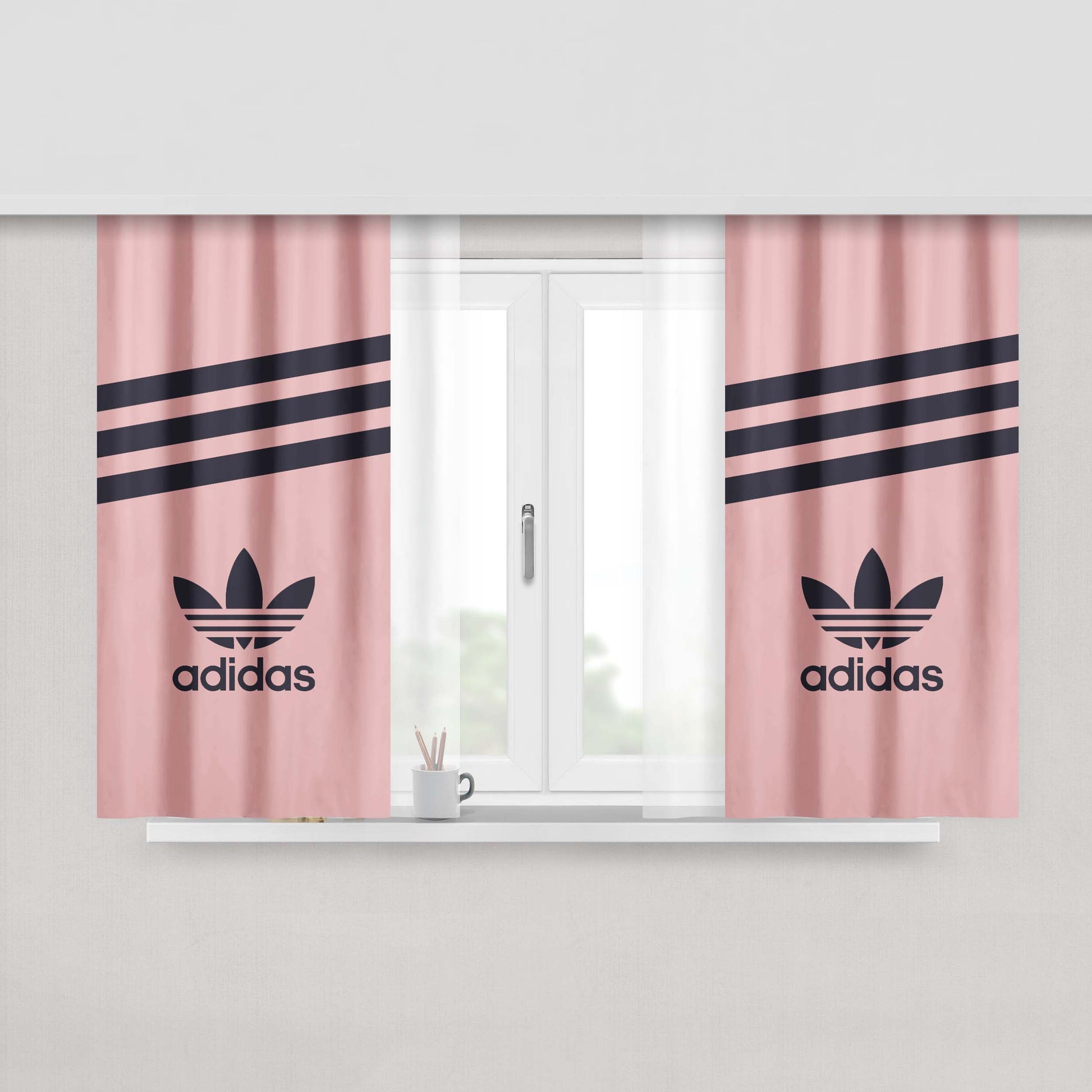 Adidas Mobile Wallpaper White Fabric Window Curtains