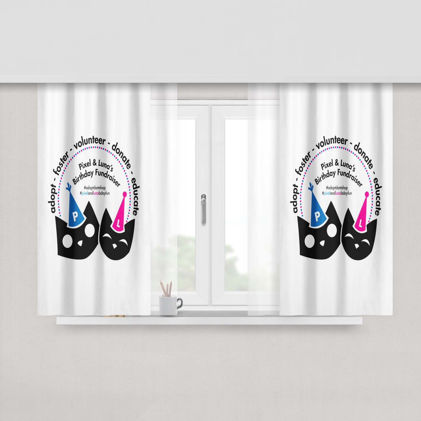 Adolf Hitler Fabric Window Curtains