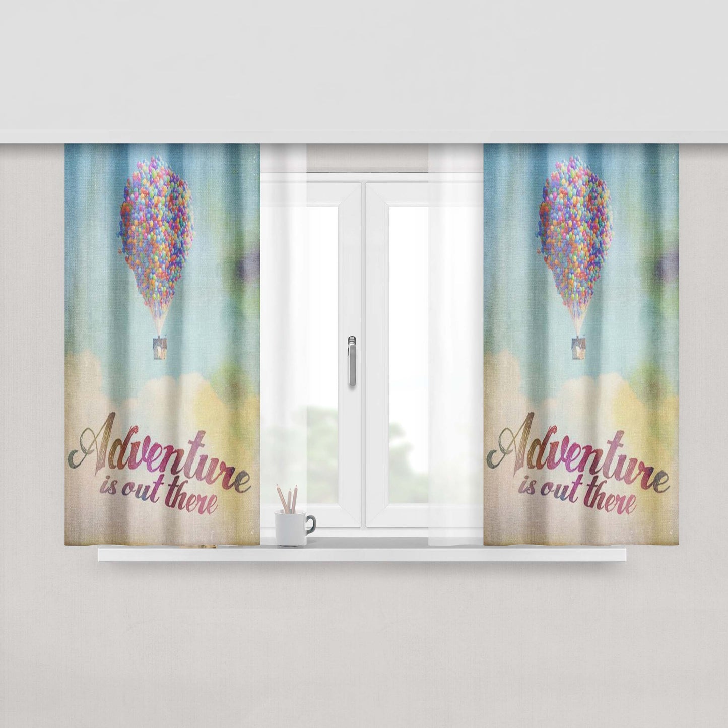 Adventure Is Cut There Fabric Window Curtains