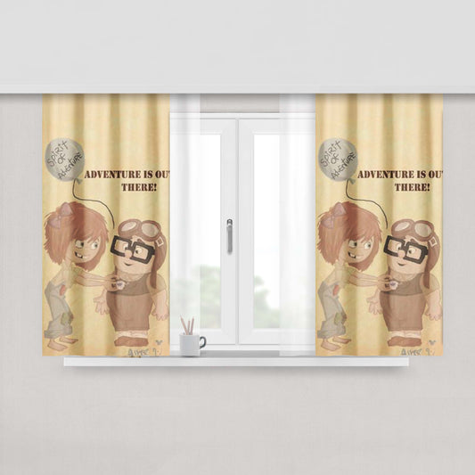Adventure Is Out There Up Movie Balloons Fabric Window Curtains