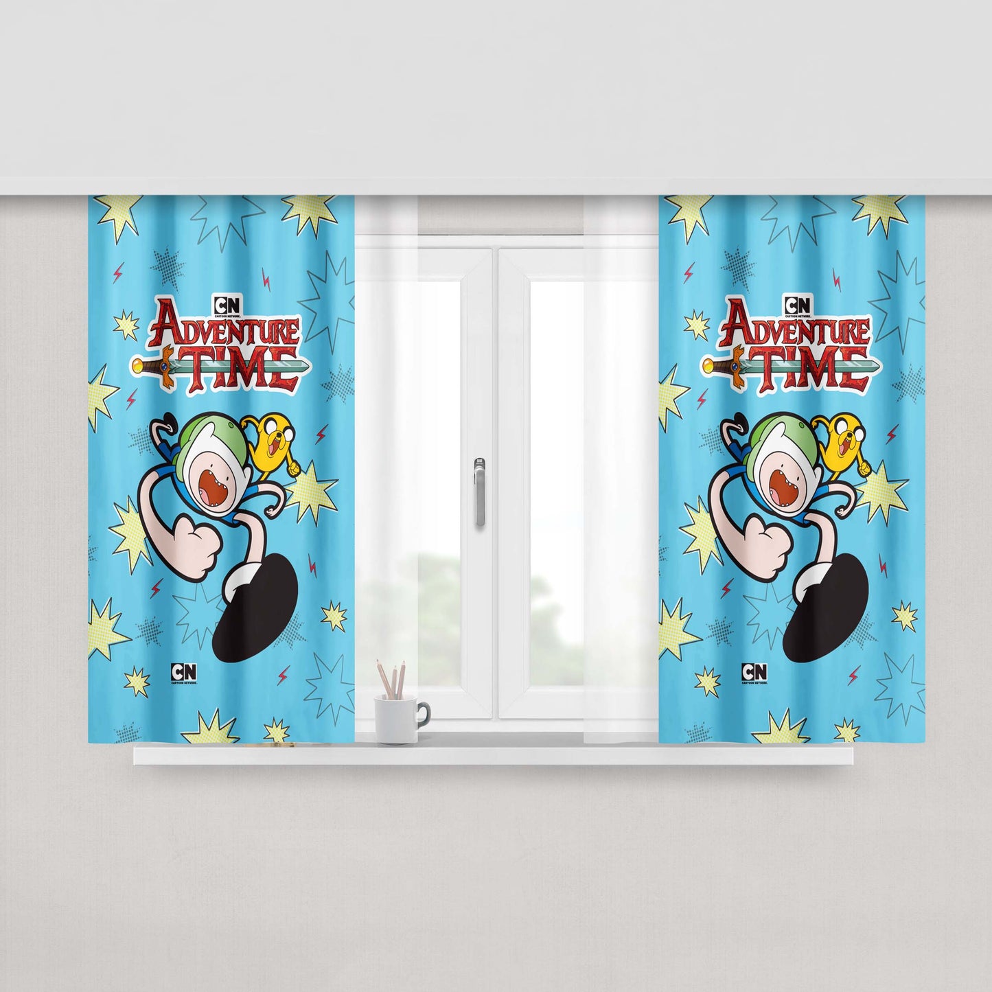 Adventure Time - Bmo Jake Marceline Fabric Window Curtains