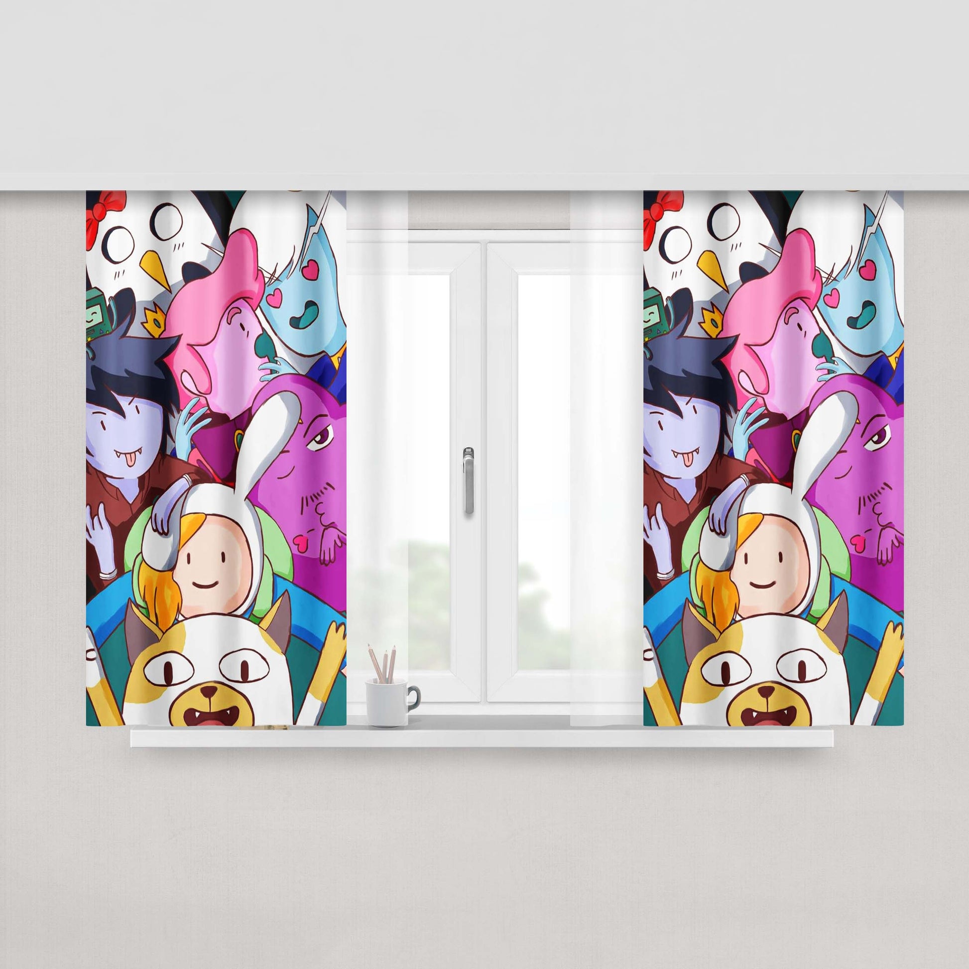Adventure Time - Who Want To Play Video Games Fabric Window Curtains