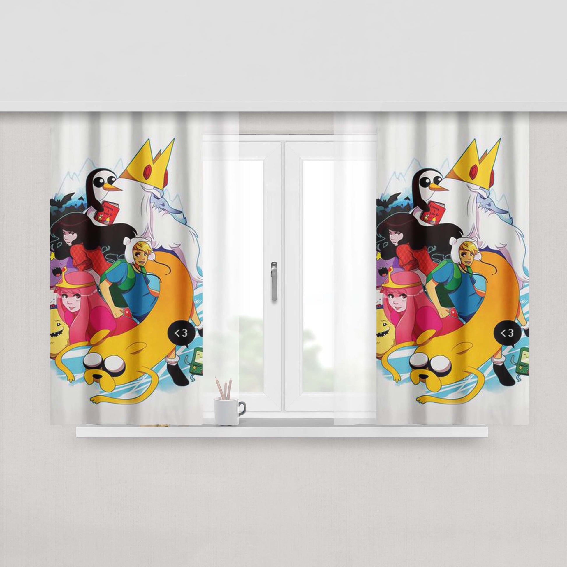 Adventure Time All Characters Fabric Window Curtains