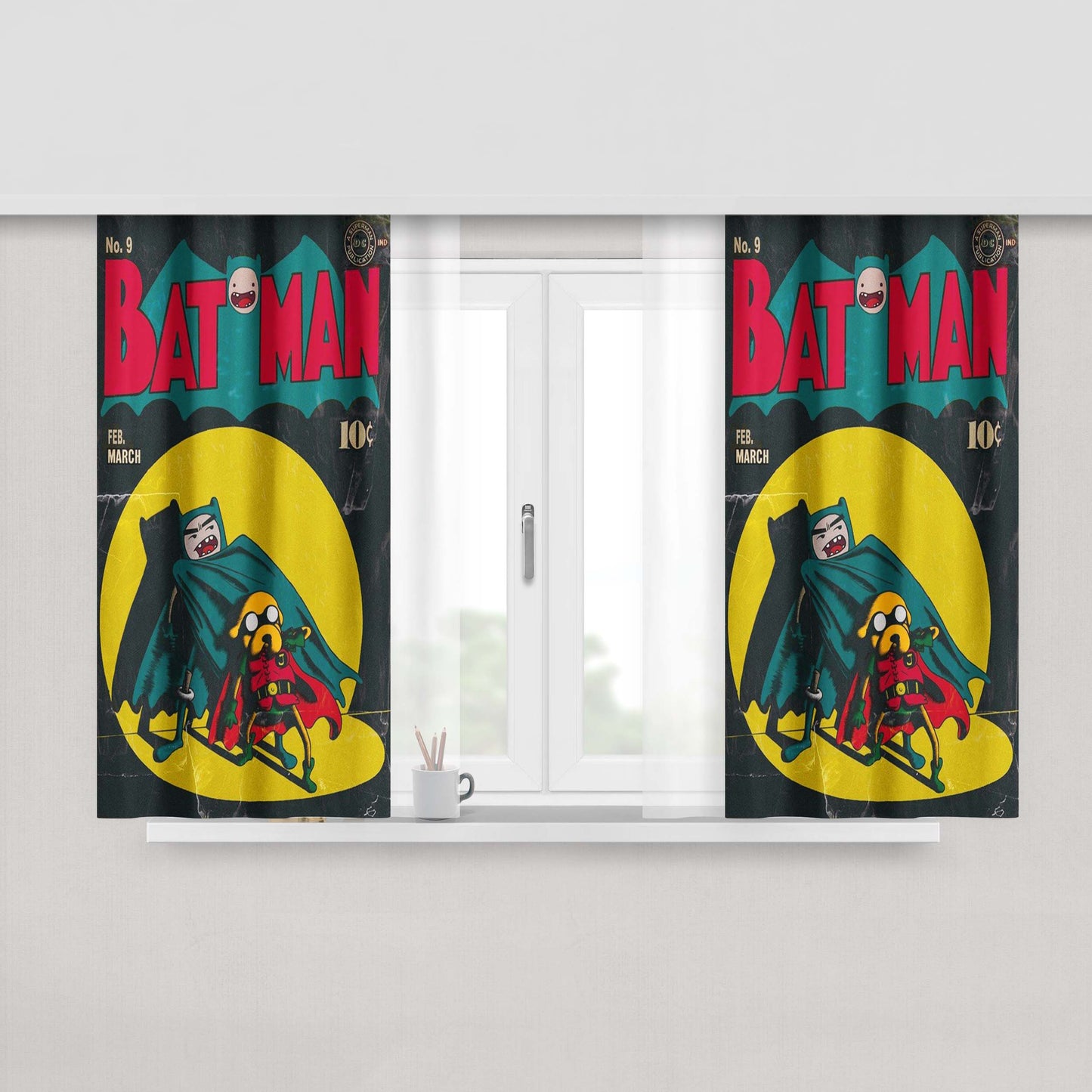Adventure Time Ballon Fabric Window Curtains