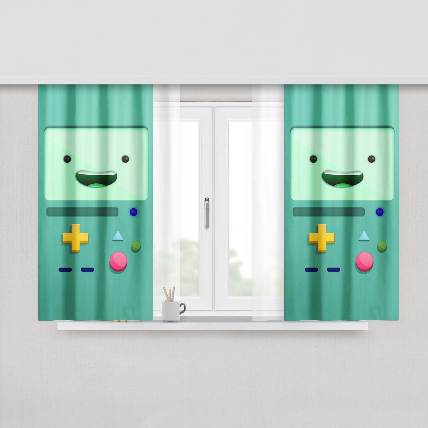 Adventure Time Beemo Advanture Fabric Window Curtains