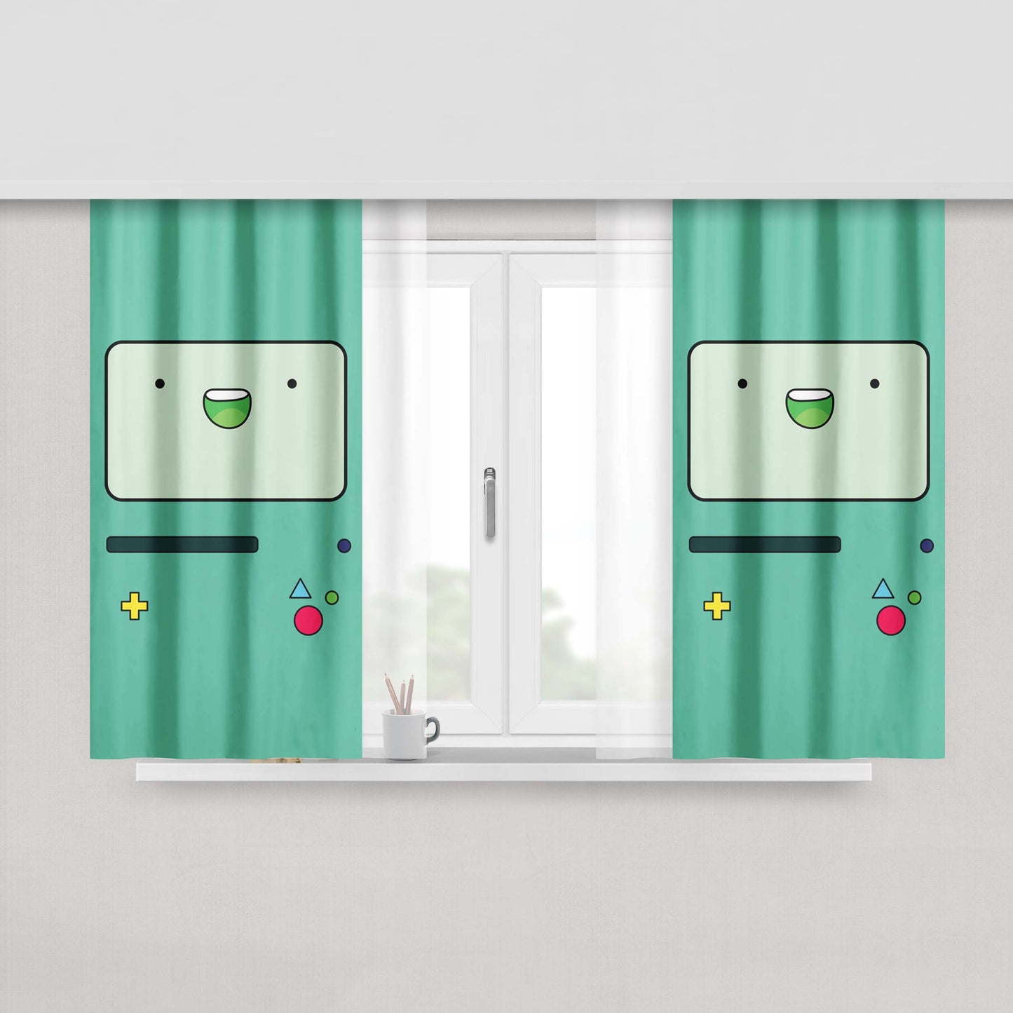Adventure Time Bmo Galaxy Art Fabric Window Curtains