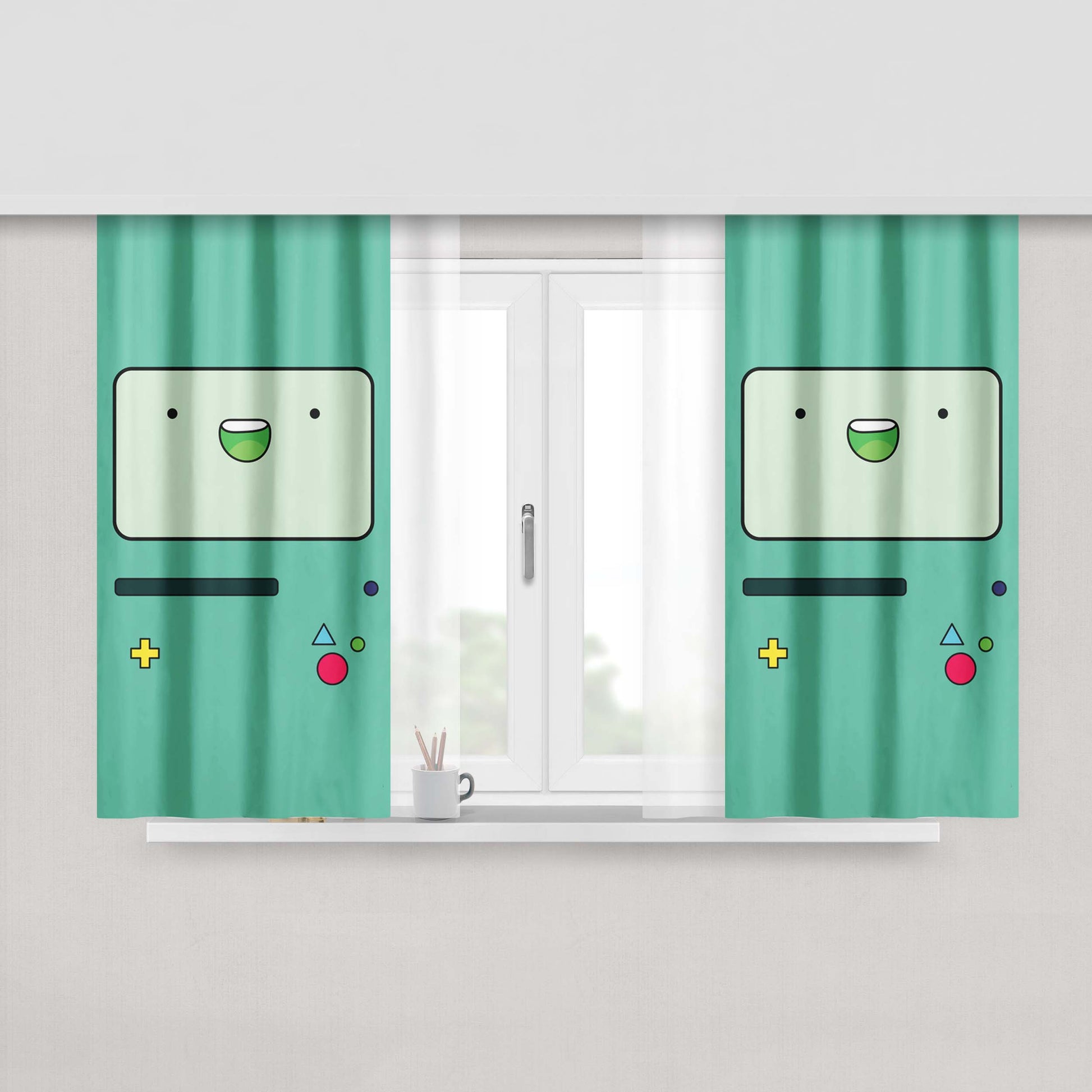 Adventure Time Bmo Galaxy Art Fabric Window Curtains