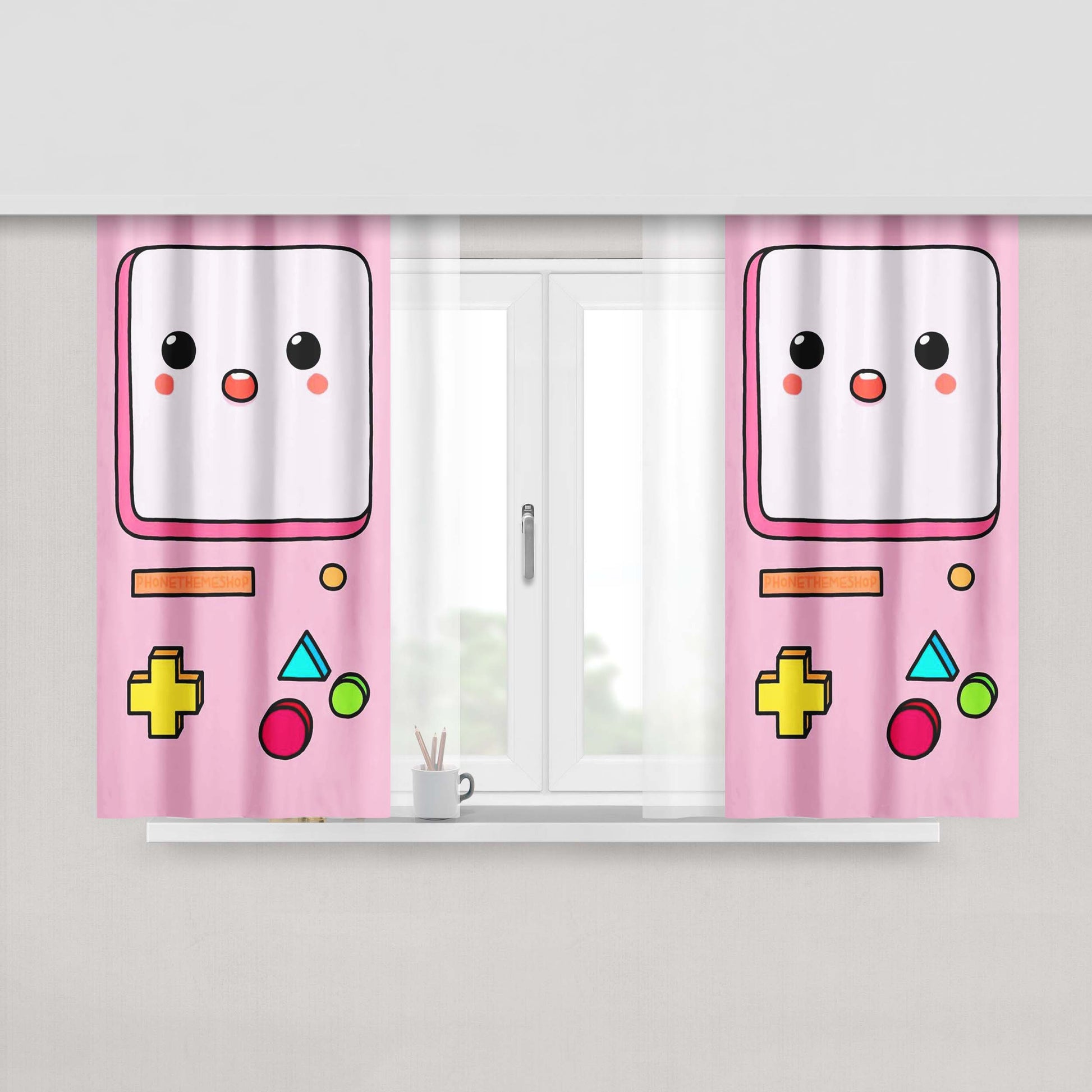Adventure Time Bmo Minimalist Color Fabric Window Curtains