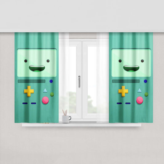 Adventure Time Bmo Pink Fabric Window Curtains