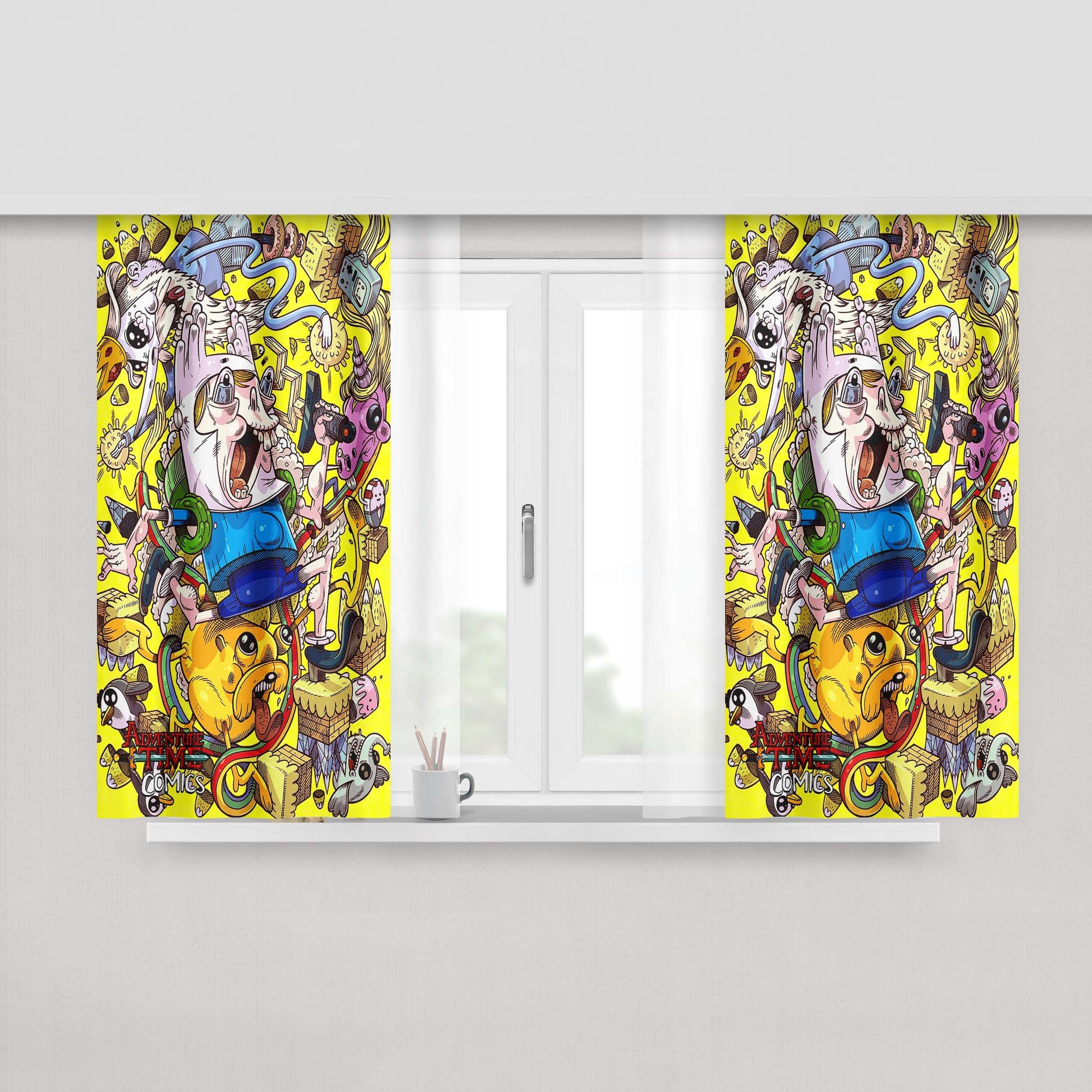 Adventure Time Comic Fabric Window Curtains