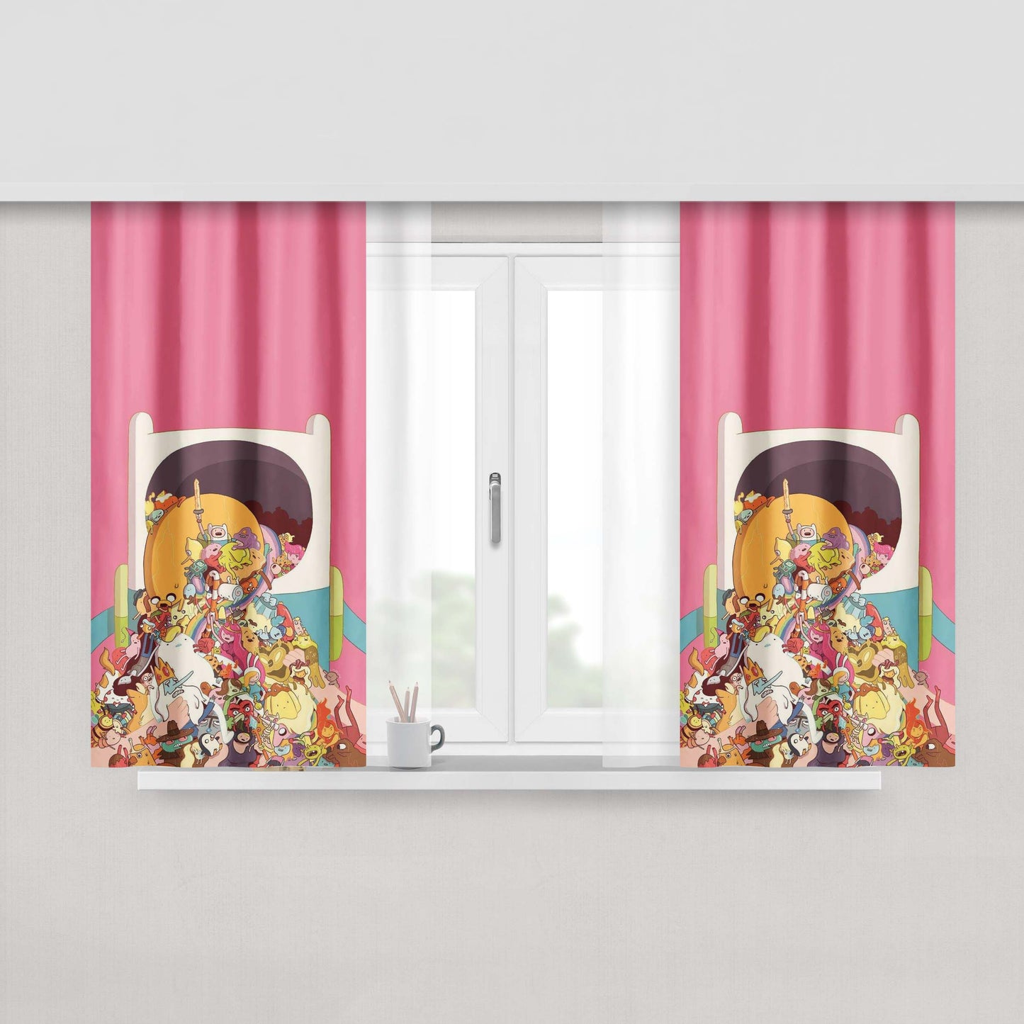 Adventure Time Comics Doodle Fabric Window Curtains