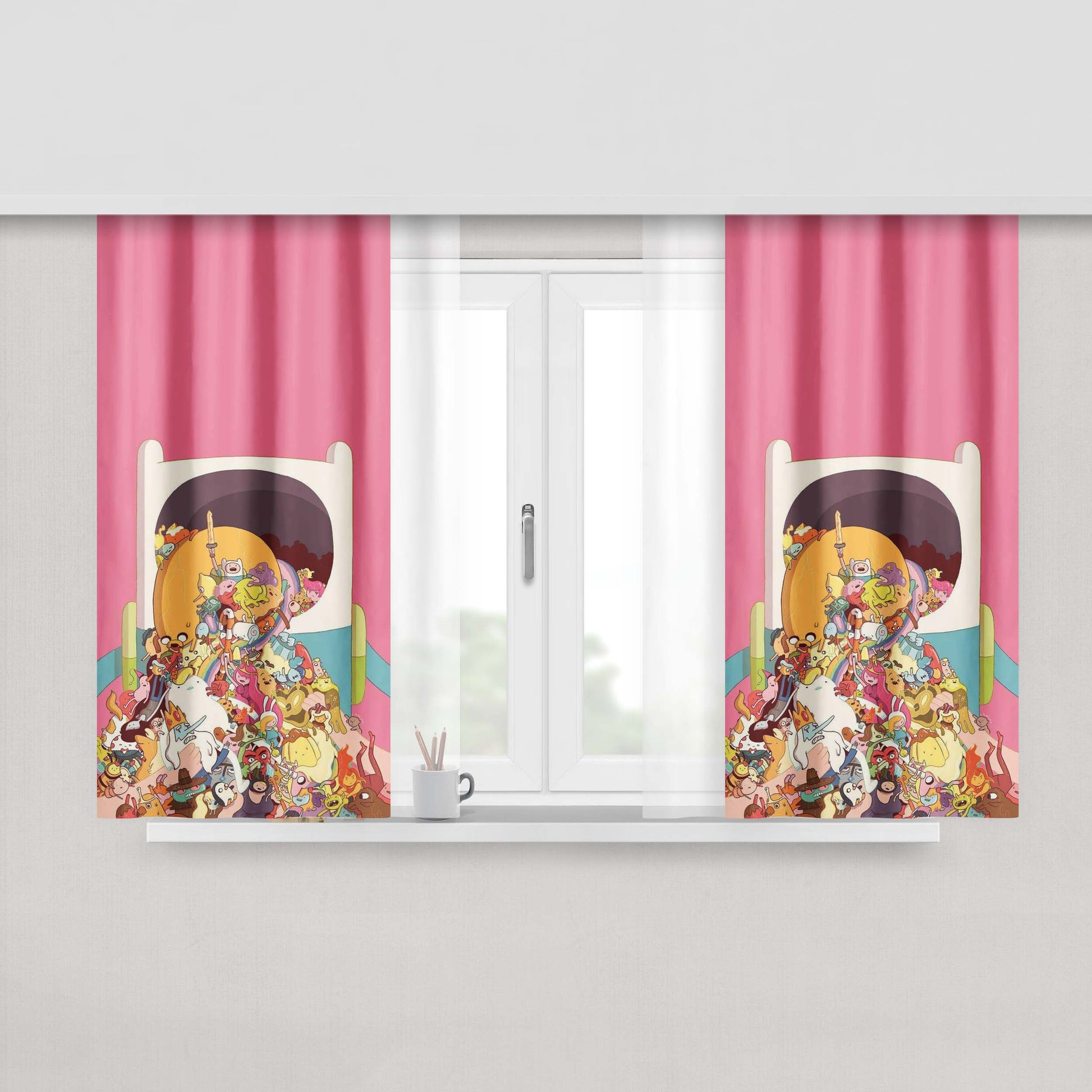 Adventure Time Comics Doodle Fabric Window Curtains