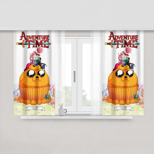Adventure Time Drawing Fabric Window Curtains