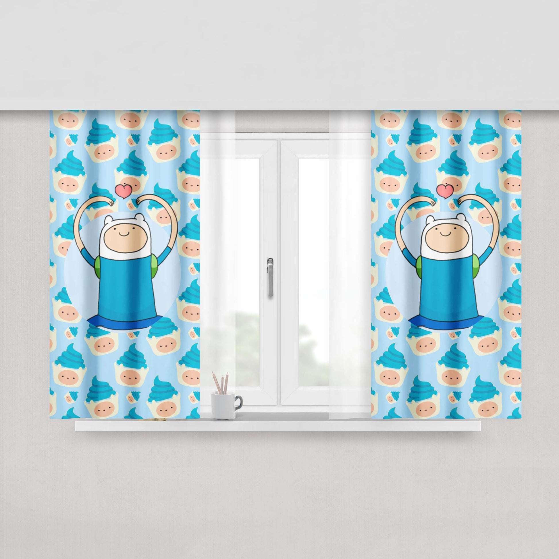 Adventure Time Finn And Jake Fabric Window Curtains