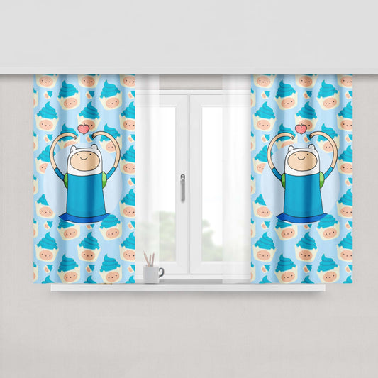 Adventure Time Finn And Jake Fabric Window Curtains