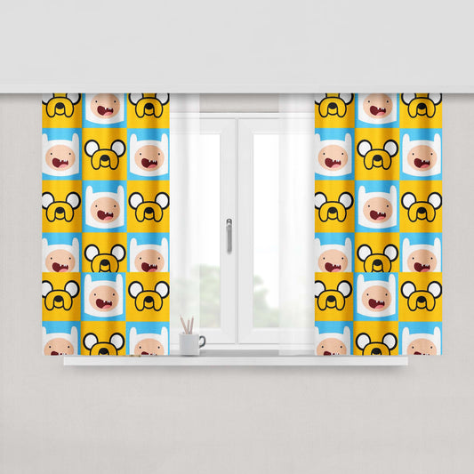 Adventure Time Finn In Love Fabric Window Curtains